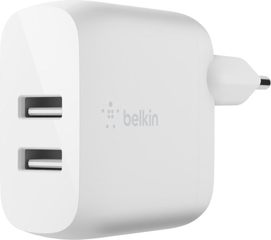Belkin Dual USB Oplader 24W - USB-A naar lightning - 1m | bol.com