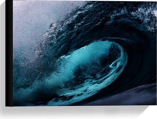 Canvas  - Golf van Water - 40x30cm Foto op Canvas Schilderij (Wanddecoratie op Canvas)