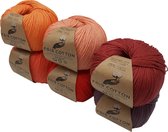 Katia Fair Cotton - kleurenbundel Tulip- 6 x 50 gr. biol. katoen