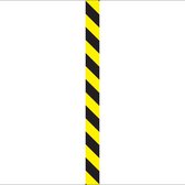 Waarschuwingsmarkeringsstrips, geel / zwart, 1000 x 75 mm, 10 stuks