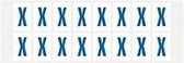 Letter stickers wit/blauw teksthoogte: 25 mm letter X