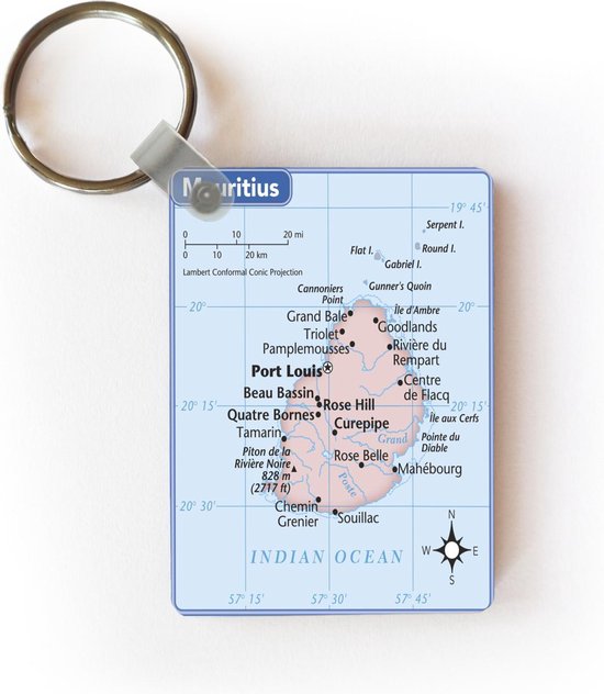 Porte-clés Maurice illustration - Une illustration de l'île Maurice avec un  porte-clés... | bol.com
