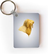 Sleutelhanger - Nacho-kaas druipt af van een stukje tortilla chips - Uitdeelcadeautjes - Plastic
