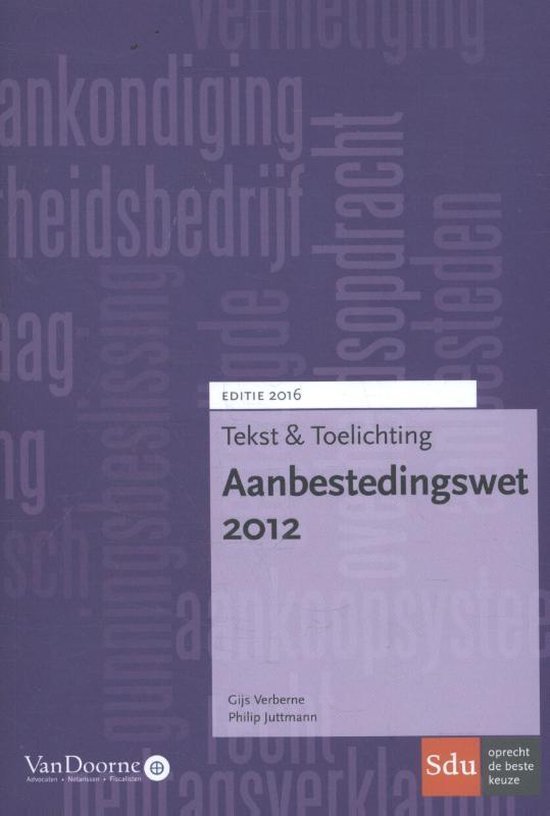 Tekst & Toelichting  -   Aanbestedingswet 2012 - cover