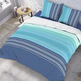 Dekbedovertrek Cool Blue 100% katoen Flanel 2-Persoons - 200x200/220 cm + 2 slopen 60x70 cm