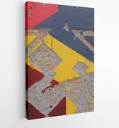 Blue red and yellow brokenwall - Modern Art Canvas - Vertical - 3964724 - 80*60 Vertical