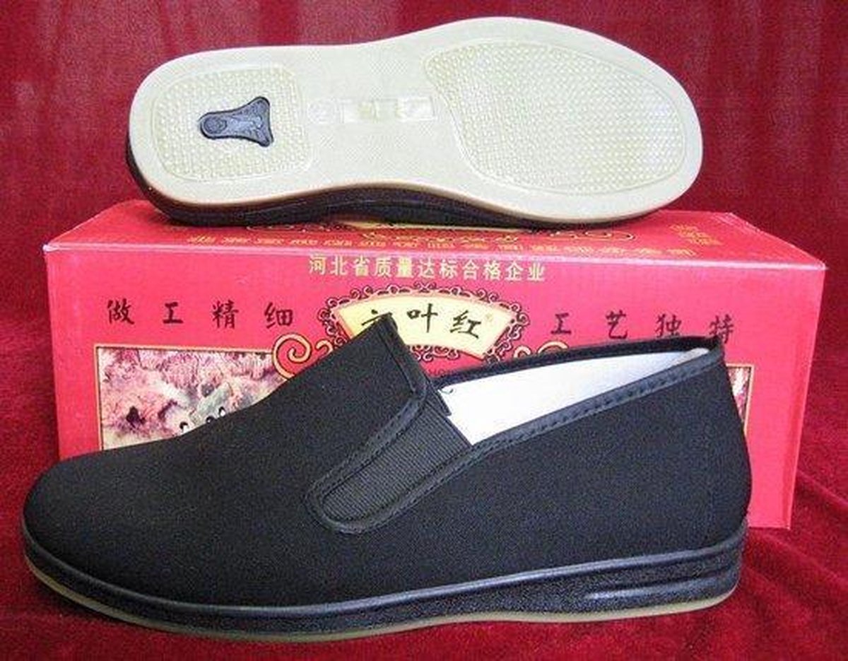 Stoffen kungfu tai chi schoenen met rubberen zool