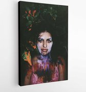 Onlinecanvas - Schilderij - Woman With Paint On Her Body Art Vertical Vertical - Multicolor - 40 X 30 Cm