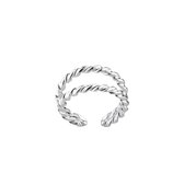 ear cuff zilver dubbel twisted | oorklem dames zilver | chain Ear Studs | zilverana | Sterling 925 Silver