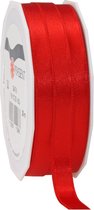 1x Luxe Hobby/decoratie rode satijnen sierlinten 1 cm/10 mm x 25 meter- Luxe kwaliteit - Cadeaulint satijnlint/ribbon
