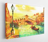 Onlinecanvas - Schilderij - Oil Painting Venice. Italy Art Horizontal Horizontal - Multicolor - 60 X 80 Cm