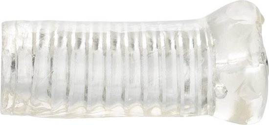 Heldere Calexotics Basic Essentials Tight Pussy masturbator met ribbels.