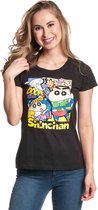 Shin Chan Dames Tshirt -L- Hero Zwart