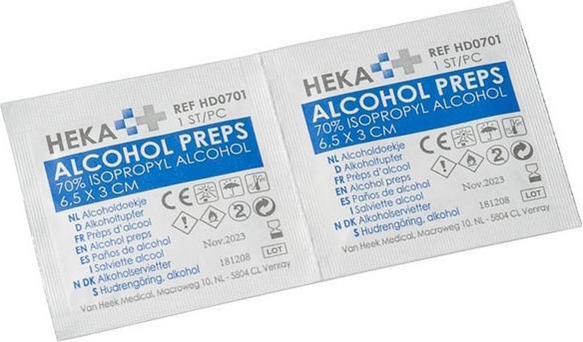 kwaliteit Integratie Stijgen HEKA alcoholdoekjes - 100 stuks | bol.com