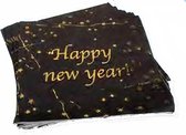 Tib Servetten Happy New Year 33 Cm Papier Zwart/goud 20 Stuks