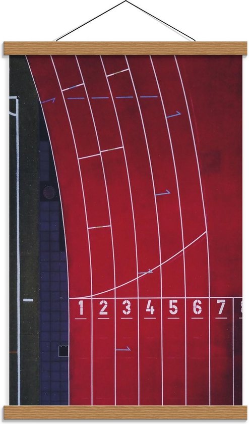 Schoolplaat – Bovenaanzicht Atletiek Baan - 40x60cm Foto op Textielposter (Wanddecoratie op Schoolplaat)
