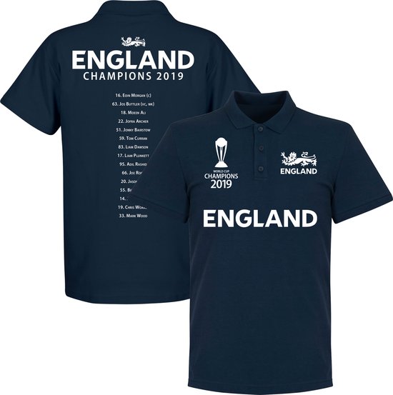 Engeland Cricket World Cup Winners Squad Polo Shirt - Navy