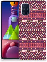 Telefoonhoesje Geschikt voor Samsung Galaxy M51 Leuk TPU Backcase Aztec Purple