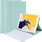 Hoes Geschikt voor iPad 10.2 2019/2020 Hoes Toetsenbord Hoesje Keyboard Case Cover - Hoesje Geschikt voor iPad 7/8 Hoes Toetsenbord Case - Mint Groen