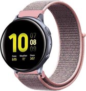 Nylon Smartwatch bandje - Geschikt voor  Samsung Galaxy Watch Active nylon band - pink sand - Horlogeband / Polsband / Armband