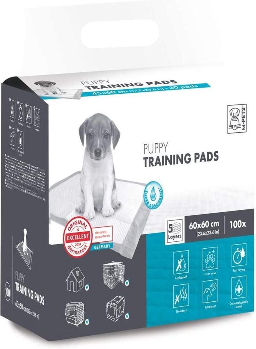 M-pets Trainingpads Puppy 60 X 60 Cm Textiel Wit 100 Stuks M-pets Trainingpads Puppy 60 X 60 Cm Textiel Wit 100 Stuks