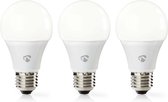 SmartLife LED Bulb | E27 | 3 stuks | 800 lm | 9 W | Dimbaar Wit / Warm Wit | 2700 K | Energieklasse: A+ | Android & iOS | Wi-Fi