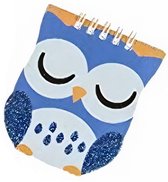 Lg-imports Notitieboekje Uil Junior 9,5 X 8 Cm Papier Blauw