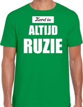 Groen fout Kerstshirt / t-shirt - Kerst is altijd ruzie - heren - Kerstkleding / Christmas outfit S