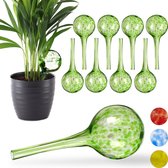 Relaxdays 10x waterdruppelaar - glas - waterbollen voor planten - Ø 6 cm - groen
