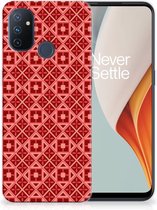 GSM Hoesje OnePlus Nord N100 Hoesje met Tekst Batik Red