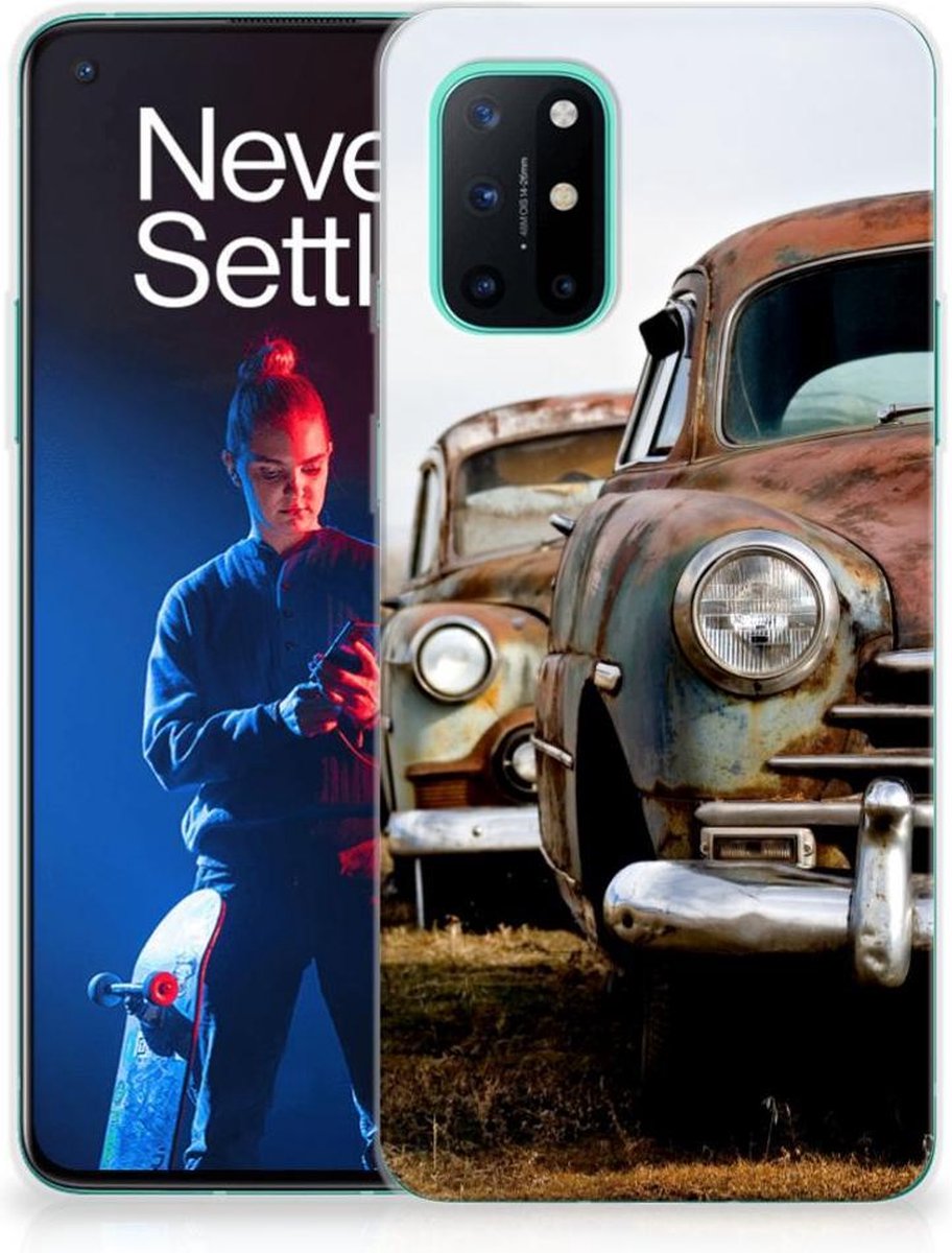 OnePlus 8T Siliconen Hoesje met foto Vintage Auto