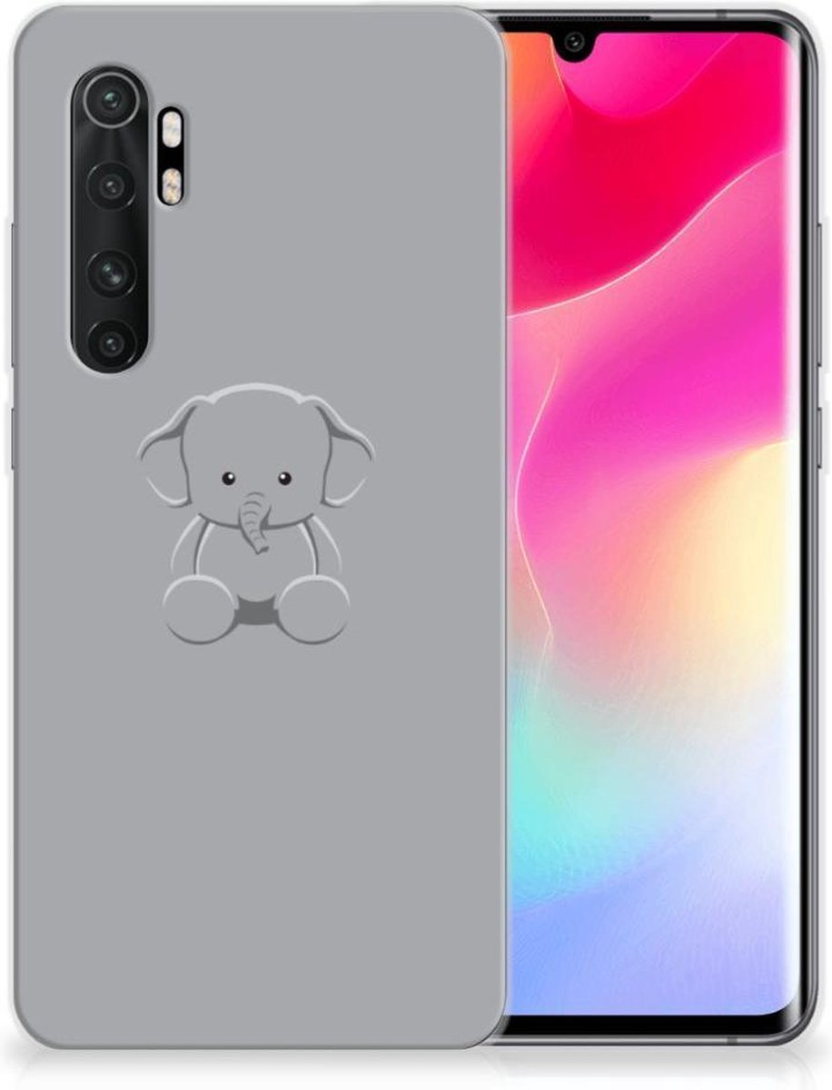 Xiaomi Mi Note 10 Lite Telefoonhoesje met Naam Grijs Baby Olifant