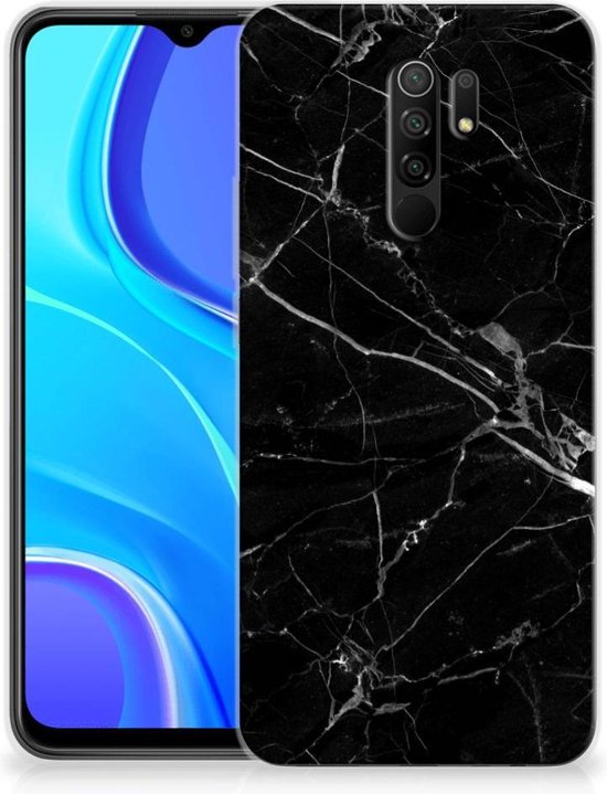 Bumper Housse Etui pour Xiaomi Redmi 9 Coque Téléphone Marbre Noir