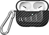 Shieldcase Black Stripe Case - beschermhoes geschikt voor Airpods Pro / 2 Pro Case - hoesje met carbon print - zwart