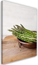 Schilderij Groene asperges, 2 maten (wanddecoratie)