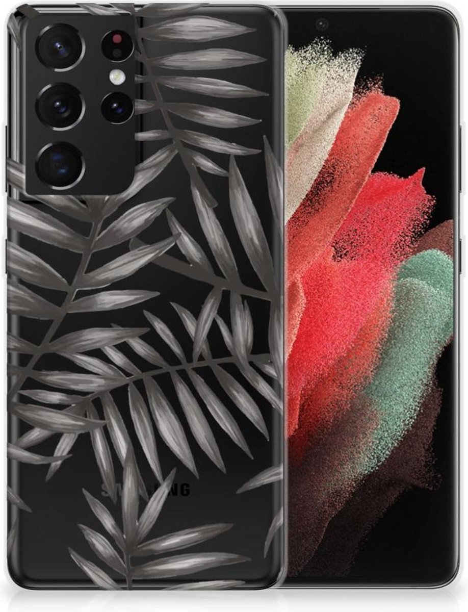 Samsung Galaxy S21 Ultra TPU Case Leaves Grey