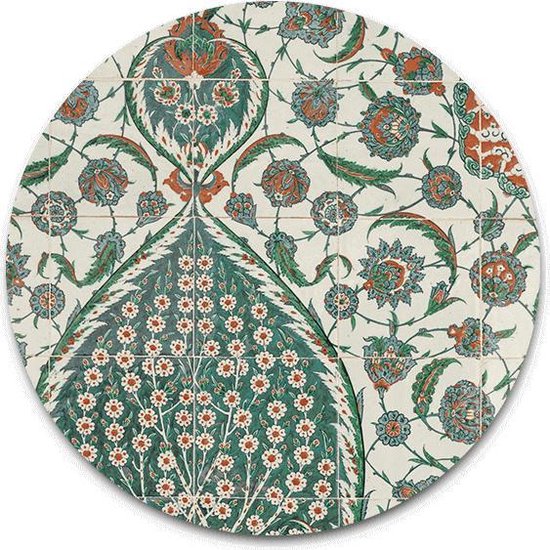 Cercle mural Tile Esila - WallCatcher | Plexiglas 40 cm | Peinture ronde haute brillance | Cercle mural carrelage décoratif turc Esila