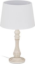 Relaxdays schemerlamp landelijk - tafellamp - nachtlampje volwassenen - E14 fitting - wit