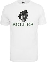 Urban Classics Heren Tshirt -XS- Roller Indianer Wit