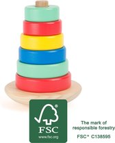 Houten stapel toren - "Move it!" - Multi kleuren - FSC - houten speelgoed 1 jaar