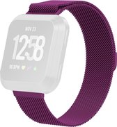 By Qubix - Fitbit Versa 1 / 2 & Lite milanese bandje (Large) - Paars - Fitbit versa bandjes