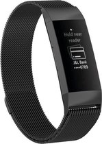 Fitbit Charge 3 & 4 milanese bandje (small) - zwart - Fitbit charge bandjes