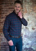 GCM heren blouse flanel rood/blauw - maat 5XL