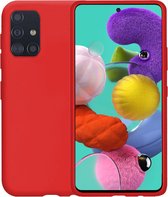 Samsung A51 Hoesje - Samsung Galaxy A51 Hoes Siliconen Case Hoes Cover - Rood