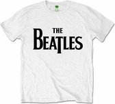 The Beatles Heren Tshirt -L- Drop T Logo Wit