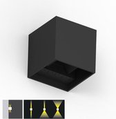 Kubus Wandlamp LED zwart dimbaar 220lm 2700 IP65 - Modern - Lampidee - 2 jaar garantie