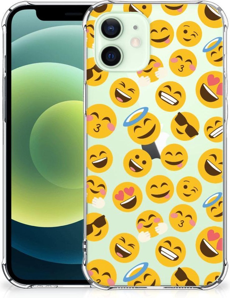 iPhone 12 Mini Doorzichtige Silicone Hoesje Emoji