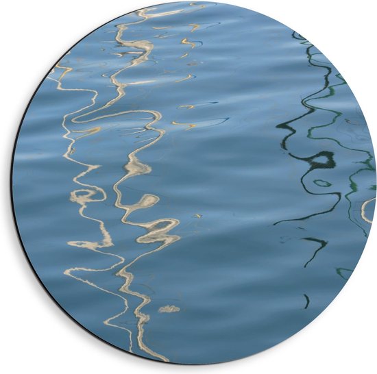 Dibond Wandcirkel - Helderblauw Water - 40x40cm Foto op Aluminium Wandcirkel (met ophangsysteem)