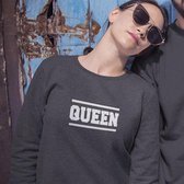 King / Queen Stripes Trui (Queen - Maat 3XL) | Koppel Cadeau | Valentijn Cadeautje voor hem & haar