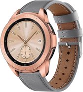 Leer Smartwatch bandje - Geschikt voor  Samsung Galaxy Watch 42mm bandje leer - grijs - Horlogeband / Polsband / Armband